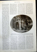 Antique Old Print Reception T Stothard Christian Damsels Mr James Allen 1912
