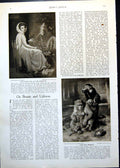 Antique Old Print Lady Hamilton Spinning Sick Monkey Mrs Annie Besant 1912 20th