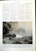 Old Print Cliffs Waves Seabirds P Graham Both Puzzled Maths E Nicol 1912 20th