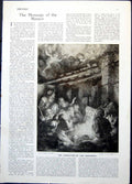 Antique Old Print Adoration Shepherds A Legros Return Prodigal J Aubert 1922