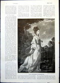 Antique Print Jane Countess Harrington J Reyns Abraham Lincoln Statue 1922 20th