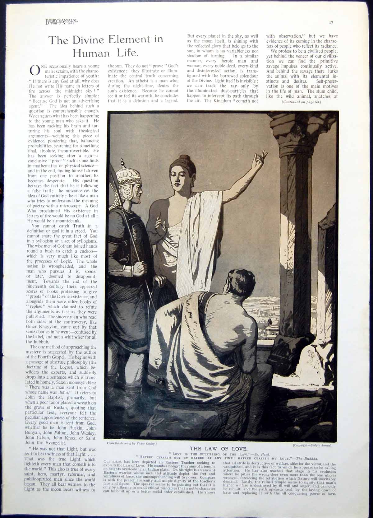 Antique Print Law Love Pillars Togas V Cooley Quest Arbatan Seated Man 1922