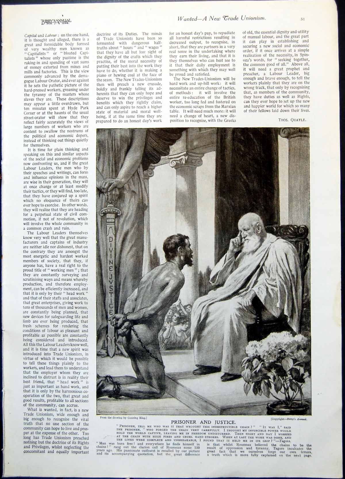 Antique Print Prisoner And Justice Gunning King The Sower Aime Perret 1922 20th