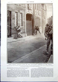 Antique Old Print German Siers Street Bombardment Fort Boncelles Ship 1914 20th