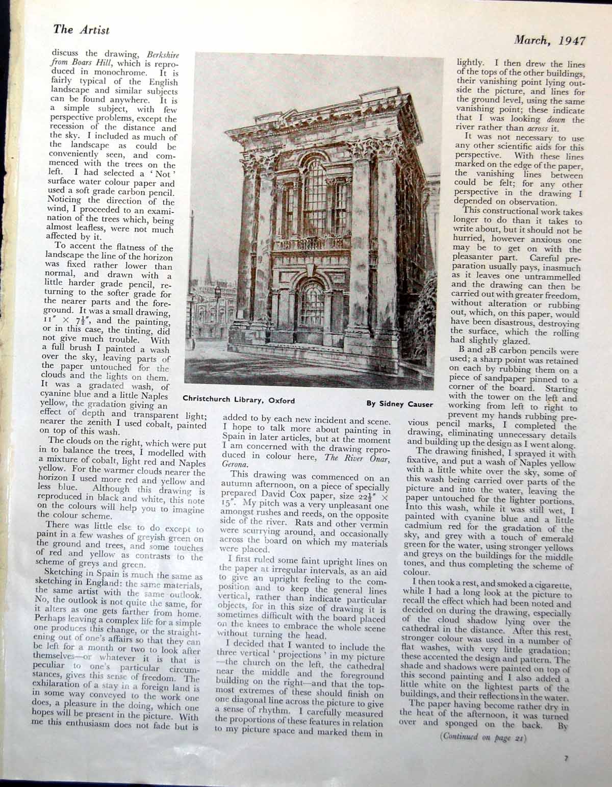 Antique Print Christchurch Library Oxford S Causer Racing Car G Lane 1947 0 20th