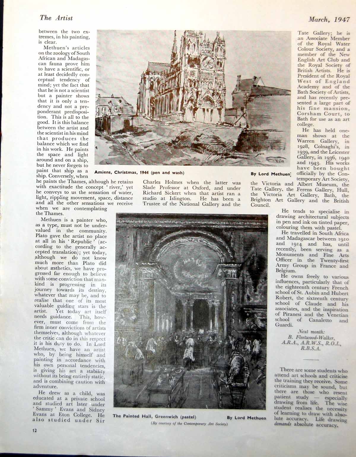 Old Amiens Painted Hall Greenwich City From Hays Wharf Methuen 1947 0 20th