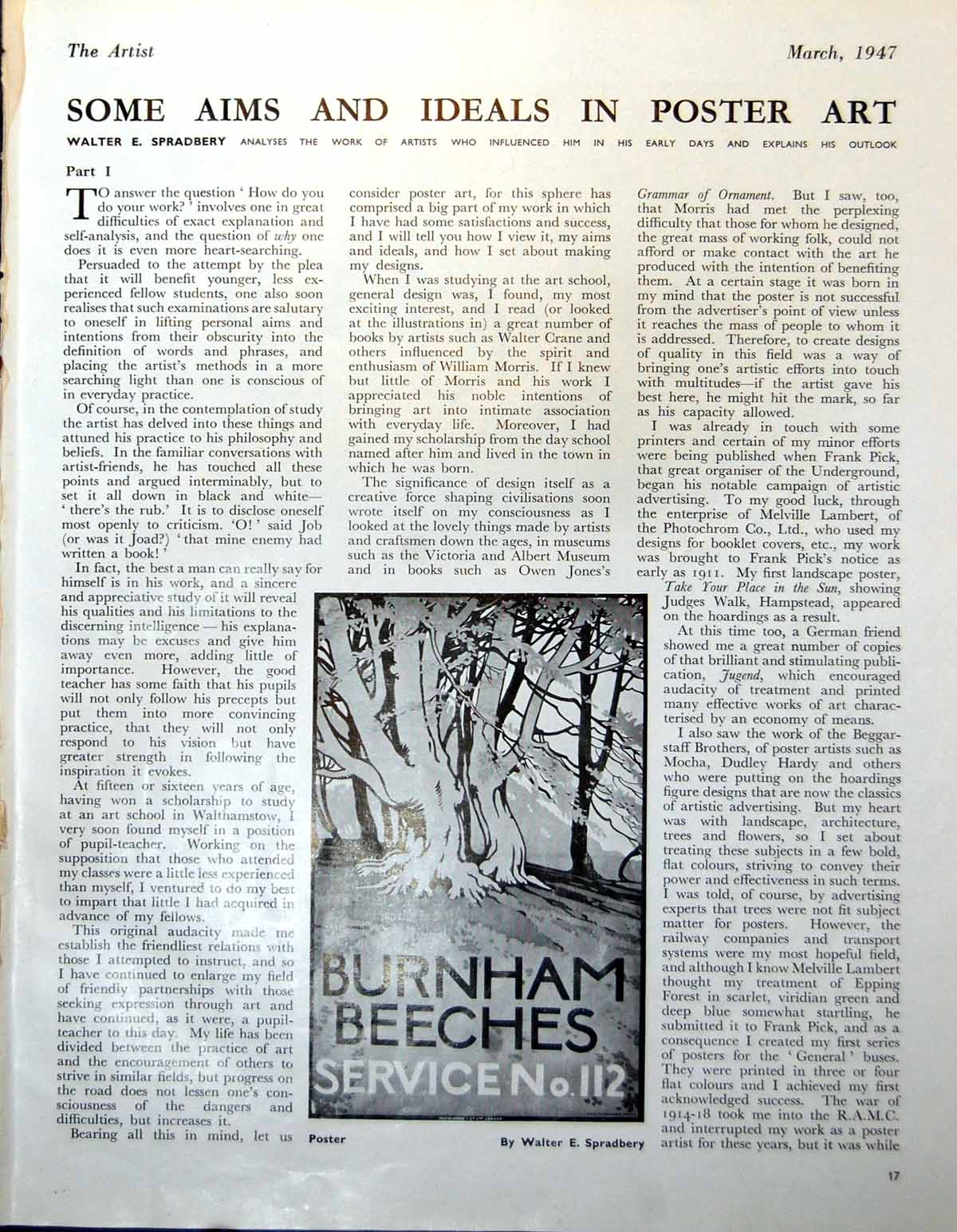 Antique Old Print Poster Art Burnham Beeches The General Leads The Way 1947 0