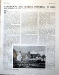 Antique Old Print Sussex Cottage Claude Muncaster Cornfield Windmill 1947 0 20th
