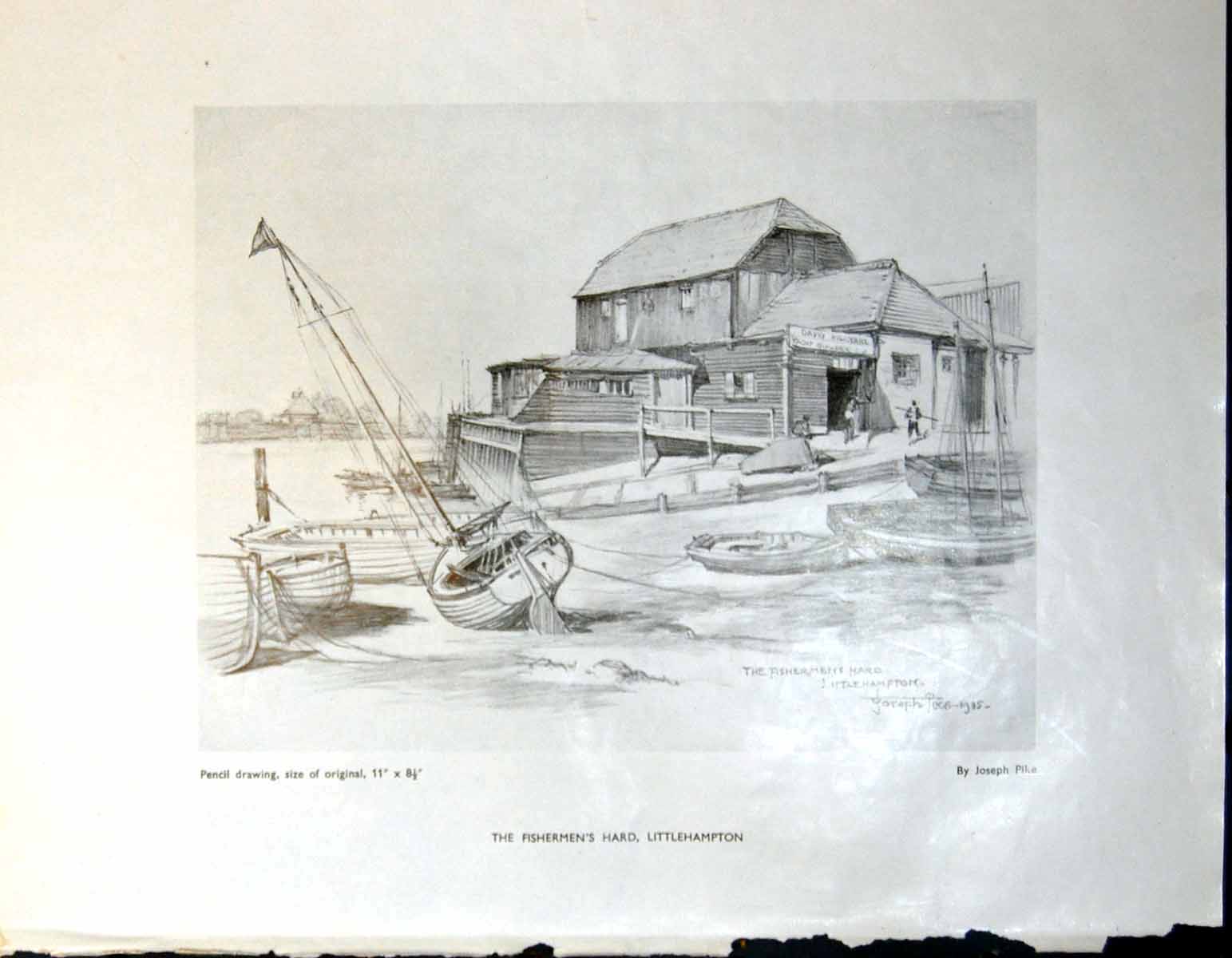 Old Fisherman'S Hard Littlehampton J Pike Lifeboat Porthoustock 1947 0 20th