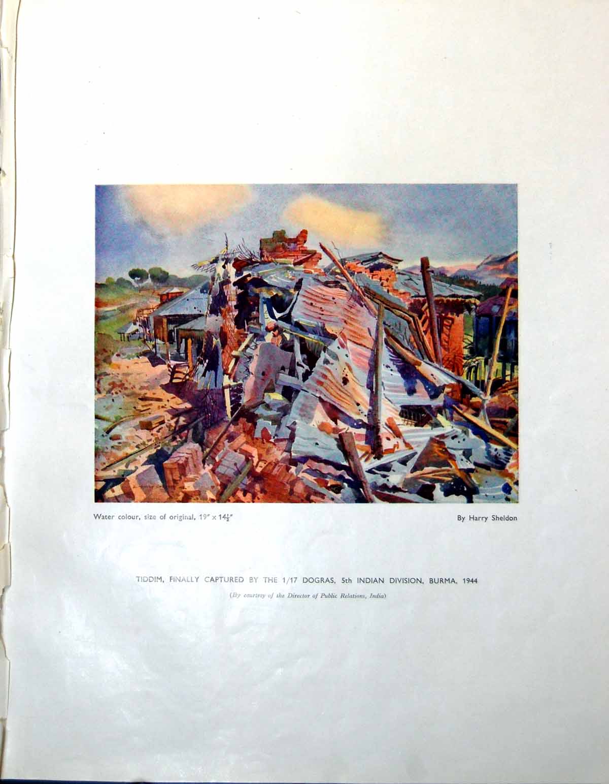 Old Print Tiddim Captured Dogras Burma Harry Sheldon Indian Signals 1947 0 20th