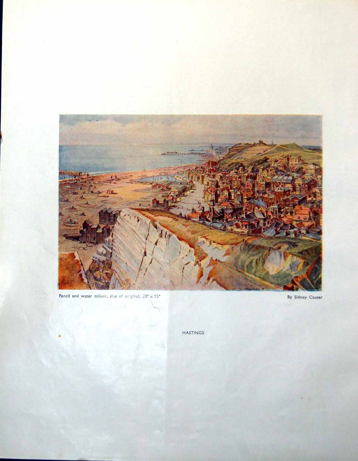 Original Old Vintage Print Hastings Sidney Causer Corner Kensington 1947 0 20th