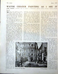 Antique Old Print Via Di S. Ambrogio Rome Harry Sheldon Buildings People 1947