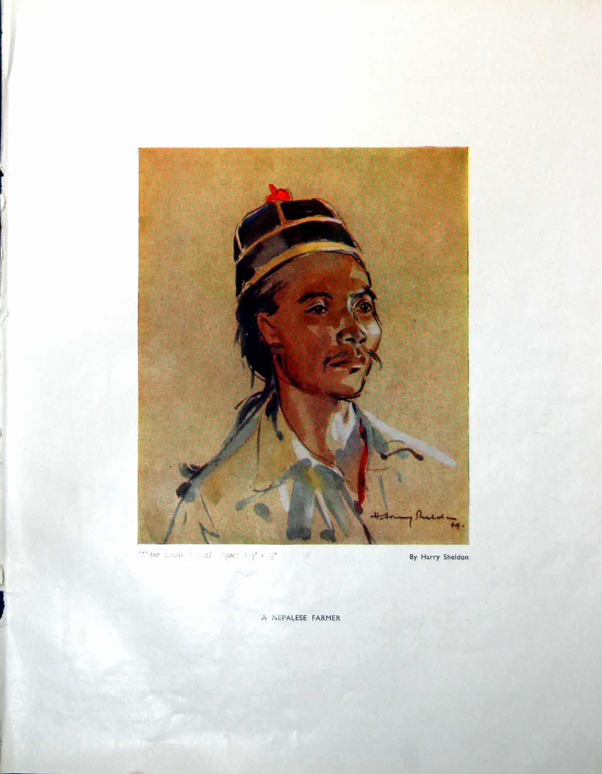 Original Old Vintage Print Nepalese Farmer Harry Sheldon Sikh Paratrooper 1947 0