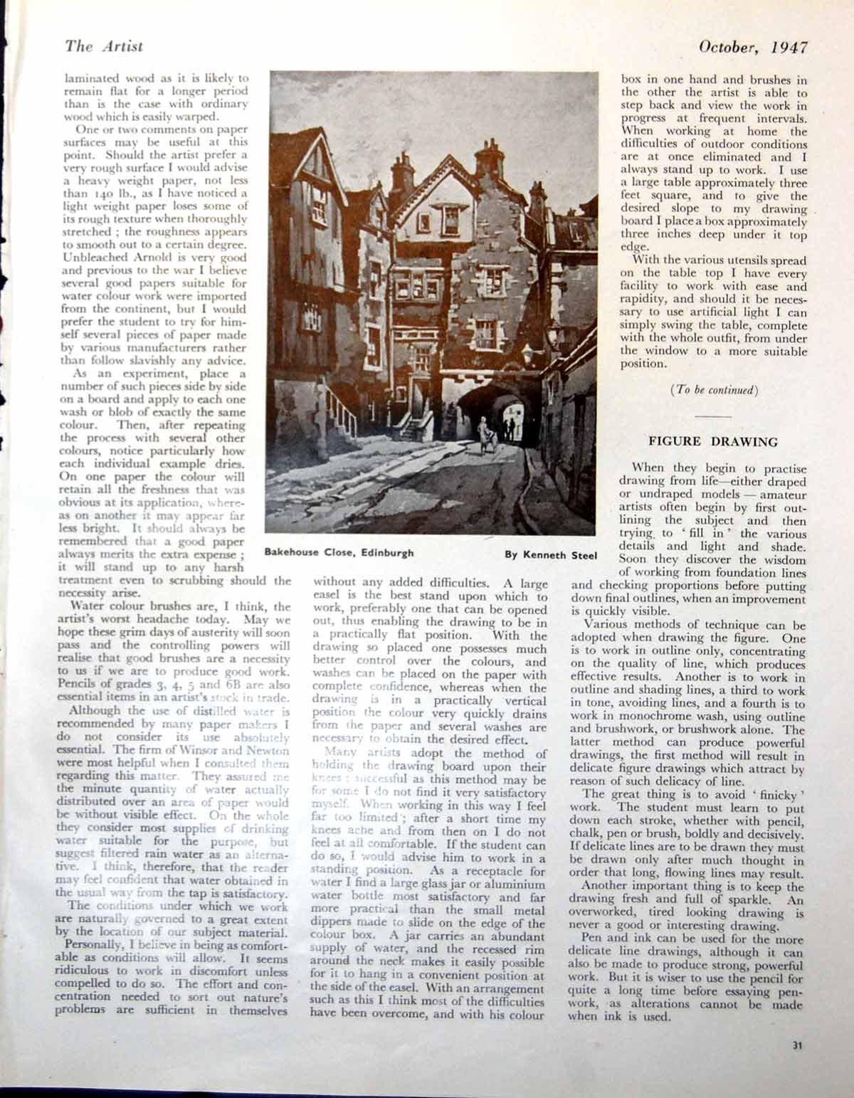 Old Bakehouse Close Edinburgh K Steel Melville Crescent Wallis 1947 20th