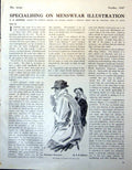 Original Old Vintage Print Menswear Illustration C.B. Bowmar Jacket Hat 1947