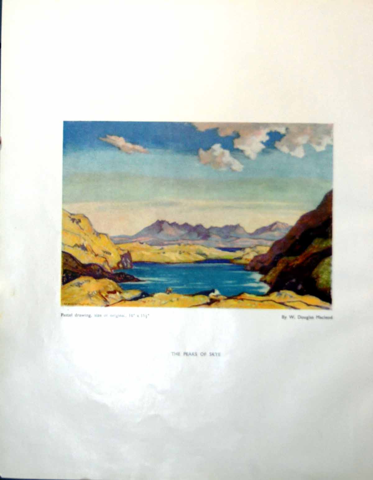 Antique Print Peaks Skye W Douglas Macleod Christ Appearing Rembrandt 1947