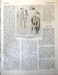 Antique Old Print Raglan Coat Dress Suit Hats Cb Bowmar Scraperboard 1947 20th