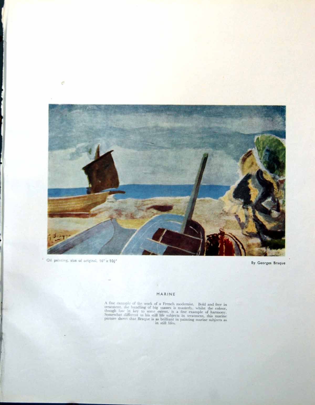Antique Print Marine Georges Braques Menswear Illustration Cb Bowmar 1948 20th