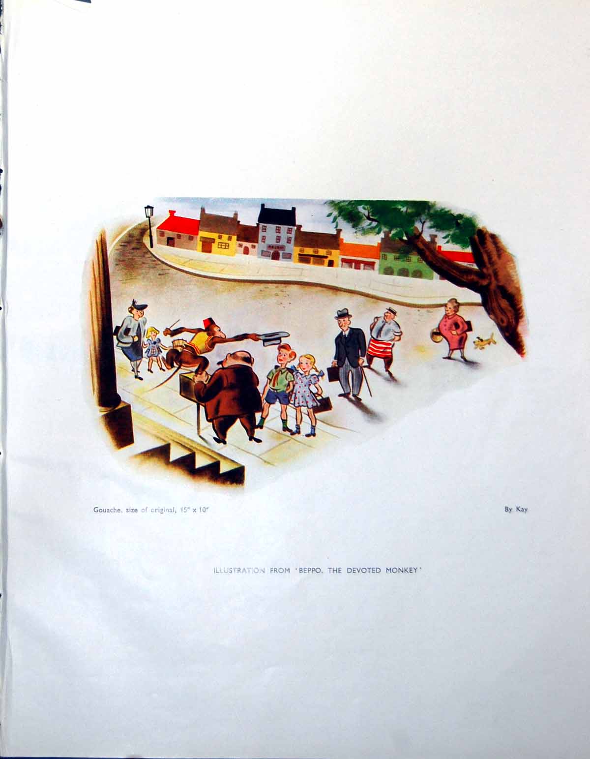 Original Old Vintage Print Illustration Beppo Kay Monkey Peg-Leg-Pete 1948
