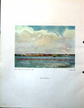 Antique Print West Wittering Adrian Hill The Estuary Boats Water Sky 1948 20th