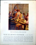 Old Artists Painting Naked Model M Jellet Panther Tree E Henderson 1918 20th