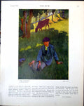 Old Print Cowherd H Lamb Boy Field Lancashire Fusilier E Kennington 1918 20th