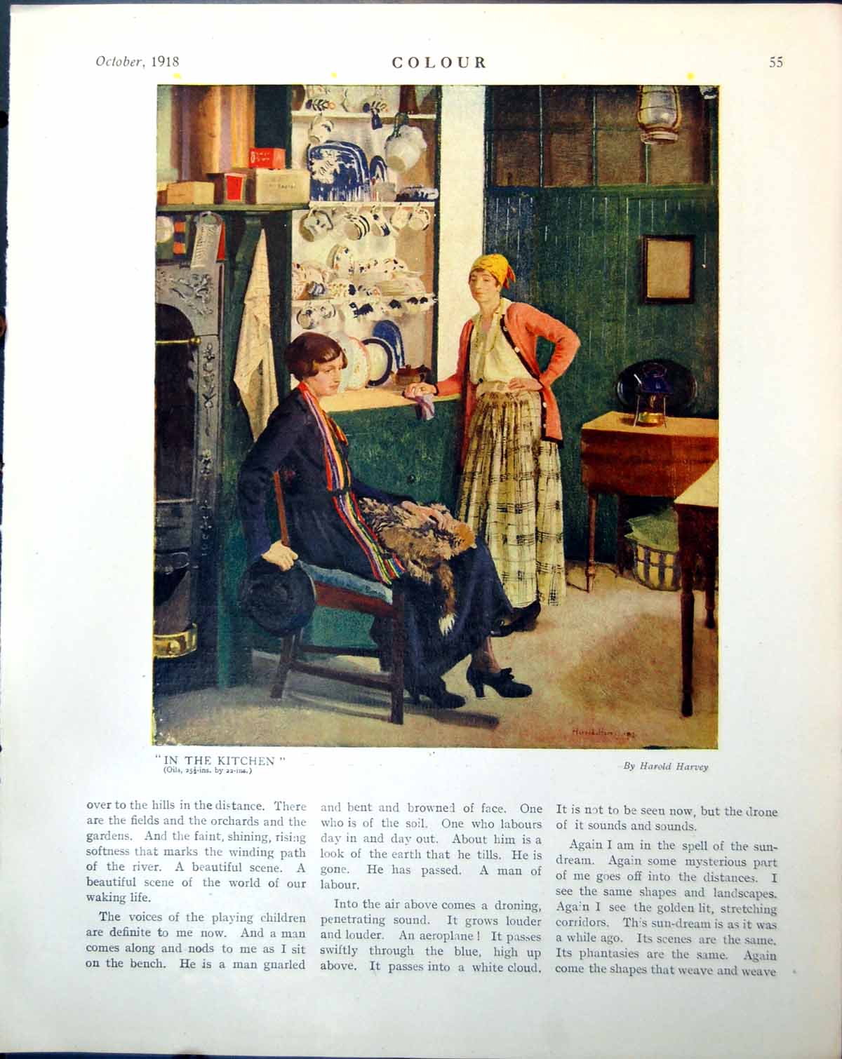 Old Vintage Print In Kitchen HarHarvey Red Lacquer Dream J Hancock 1918 20th