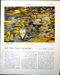 Antique Old Print Sunny Waters Joseph Gee Swans Mother & Child H Dacye 1918