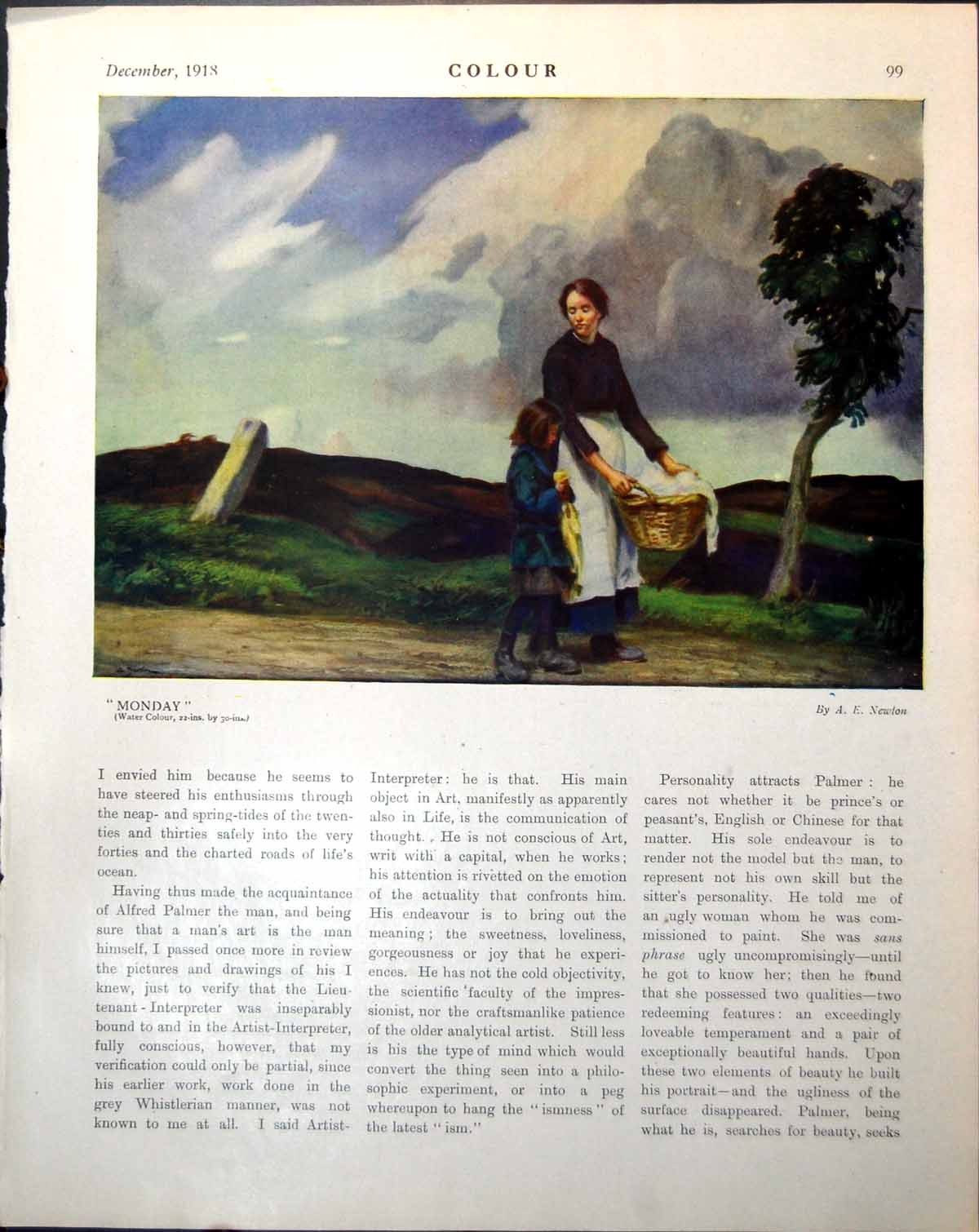 Antique Print Monday A Newton Woman Washing Gorden Road Kemmel Barraud1918 20th