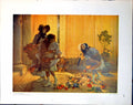 Old L'Etourdie L Tessier Girls Baskets Flowers Nasturtiums K Nash 1918 20th