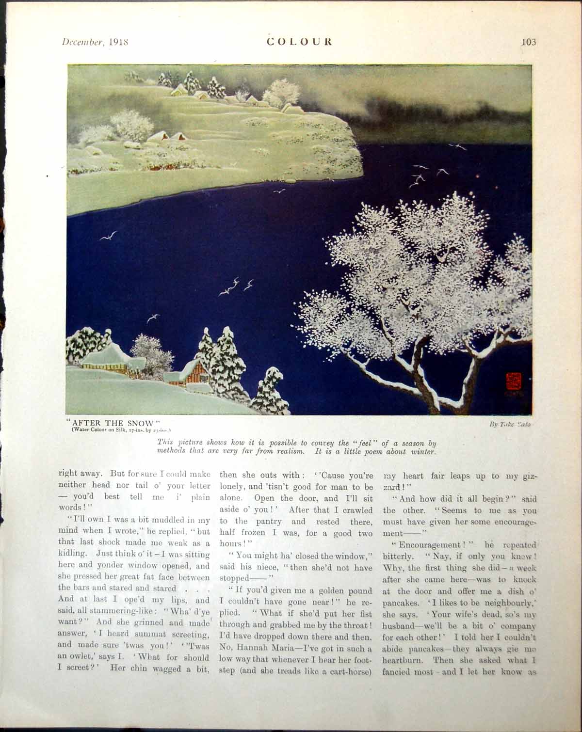 Old After Snow Watercolour Silk Take Salo Sands Seaside Connard 1918 20th