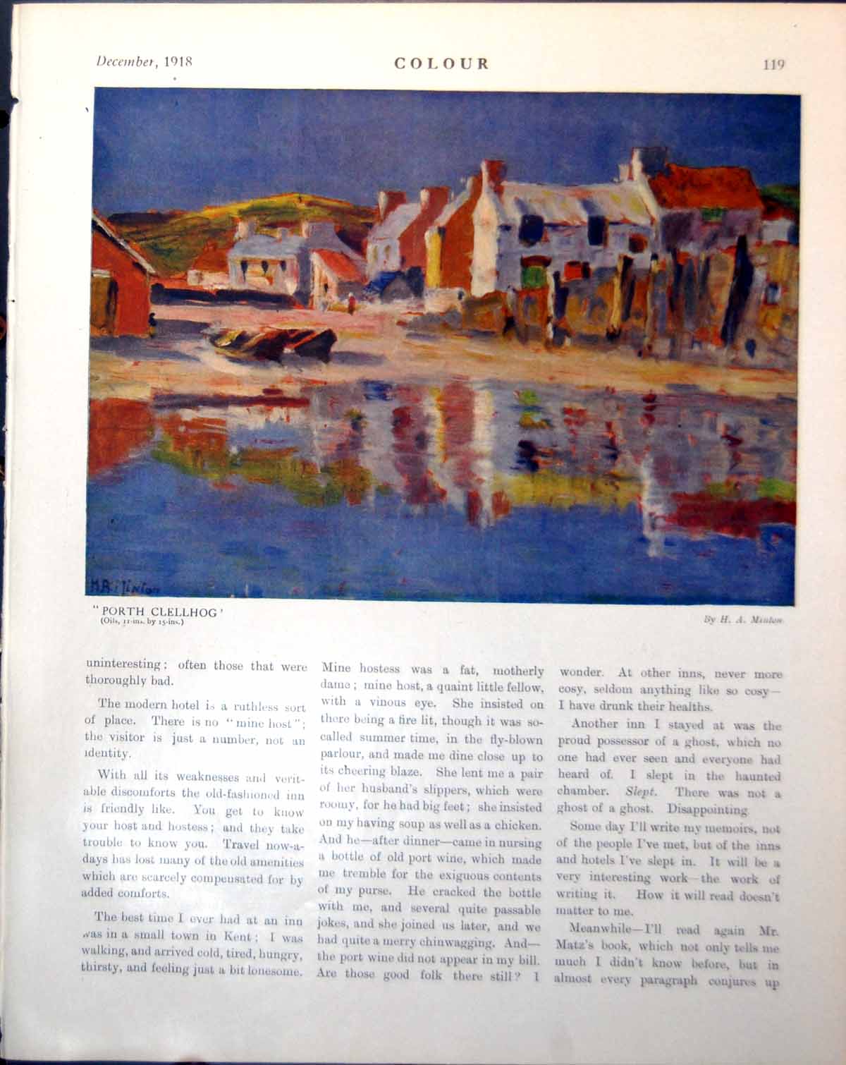 Old Porth Clellhog H Minton Sea Boat Patient Griselda D Hawksley 1918 20th