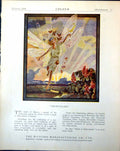 Antique Print Girl Wings Countryside Delectaland Watford Manufacturing 1918
