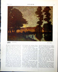Old Print Moonrise E Chappel The Load W Lee Hankey Woman Basket Back 1917 20th