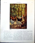 Old Vintage Print Fowls In Sunlight H M Livens Portrait Woman E A Cox 1917 20th