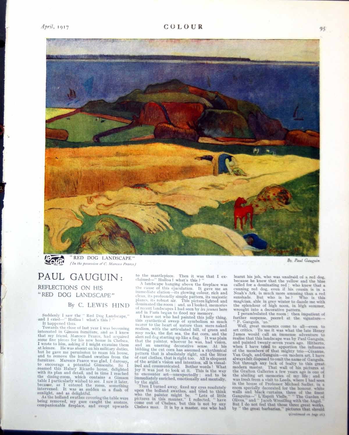 Old Red Dog Landscape Paul Gauguin Leafy Buckinghamshire E Claes 1917 20th