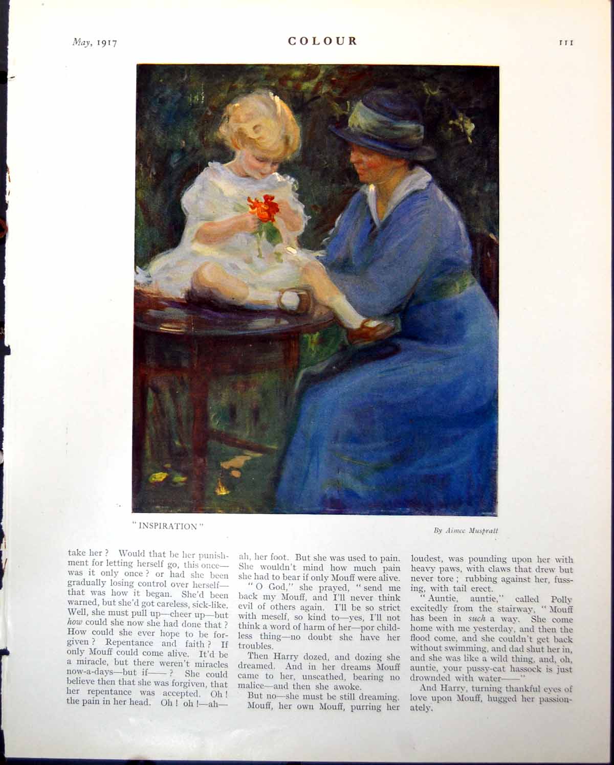 Old Inspiration A Muspratt Girl Flower Study Tiger Elsie Henderson 1917 20th