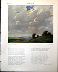 Antique Old Print West Wind J Riddle Men Dog Herding Cattle Arthur Cole 1917