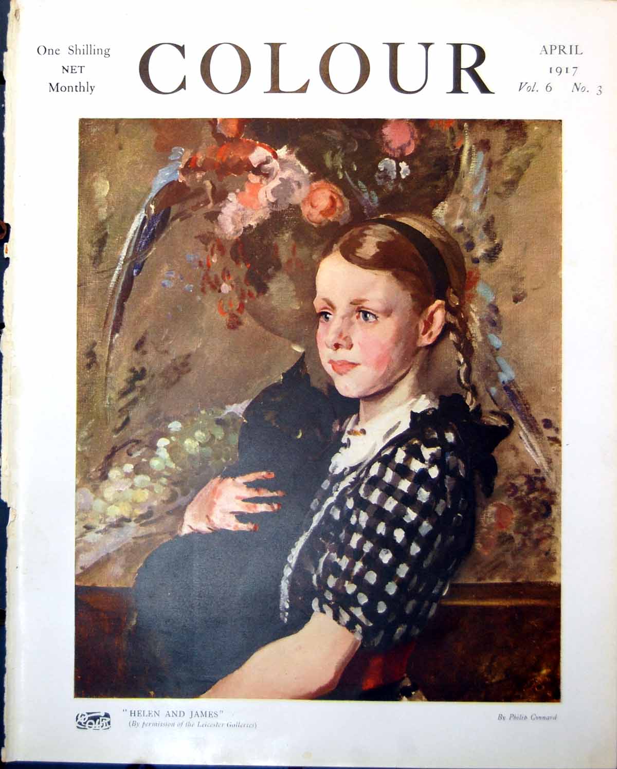 Old Helen James Philip Connard Girl Cat Poster Gallery D Gerald 1917 20th