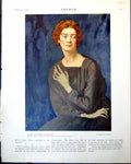 Old Print Lady Cynthia Asquith A John Chalk Drawing Tiger W Armitage 1918 20th