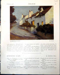 Antique Print Britains Riviera F Kell Houses Woman Ginger Hair D Tree 1918 20th