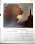 Old Vintage Print Summers Night Garden C Barry Tunneller Paul Nash 1918 20th