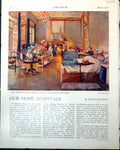 Old Print Ward Russian Hospital British Officers Wyatt Indians Belgium Nash1918