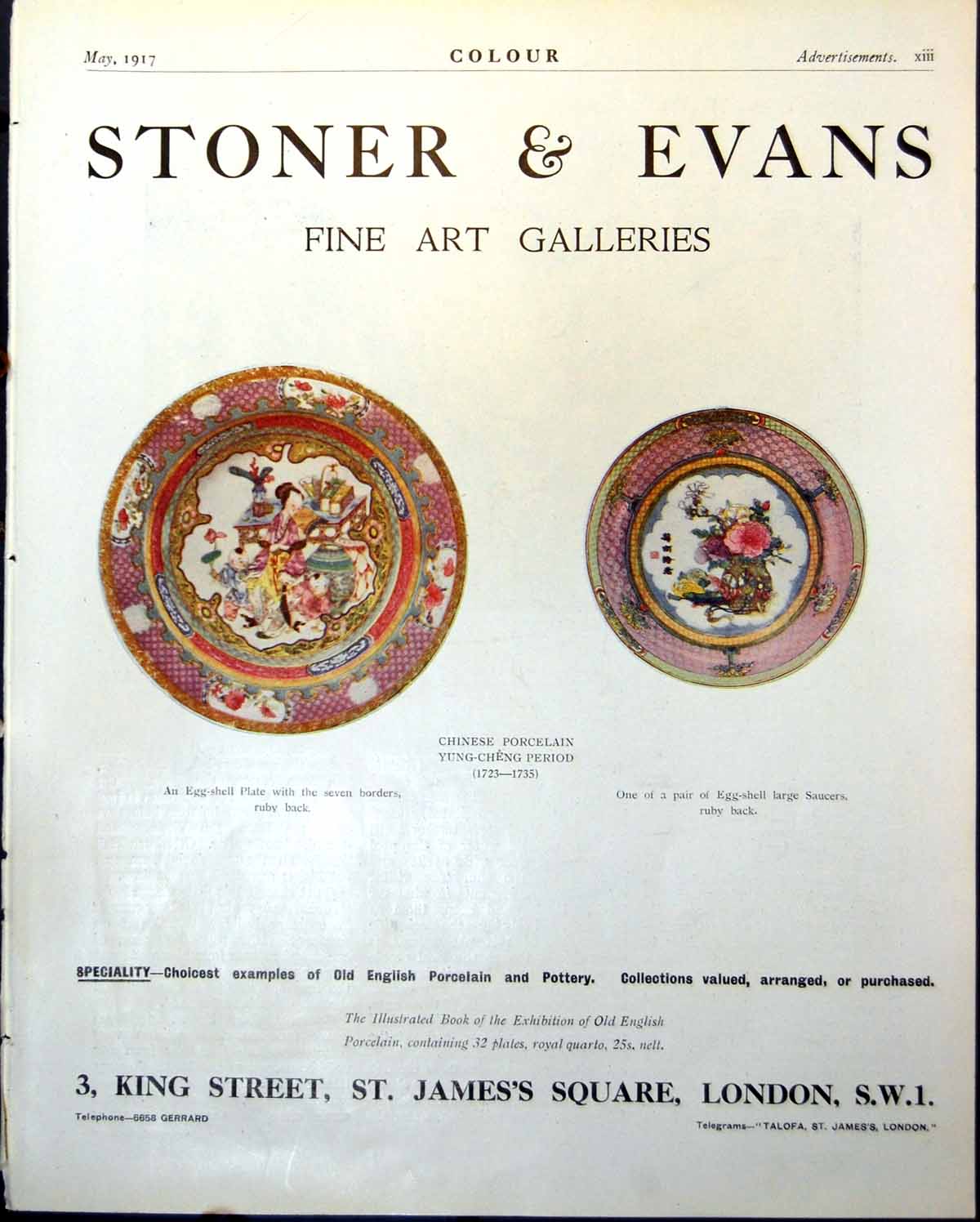 Old Stoner Evans Chinese Porcelain Otterburn Northumberland Claes1917 20th