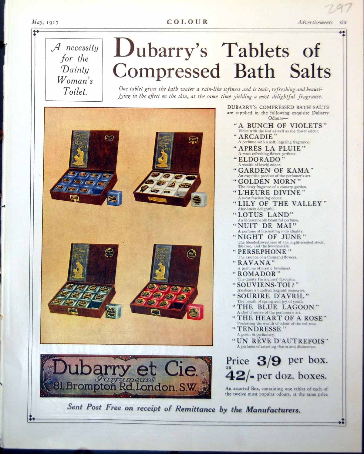 Old Print Dubarrys Compressed Bath Salts Philip Connard Leicester Galleries1917