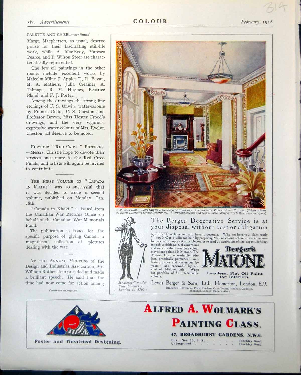 Old Alfred Wolmarks Painting Class Bergers Matone Decor Service 1918 20th