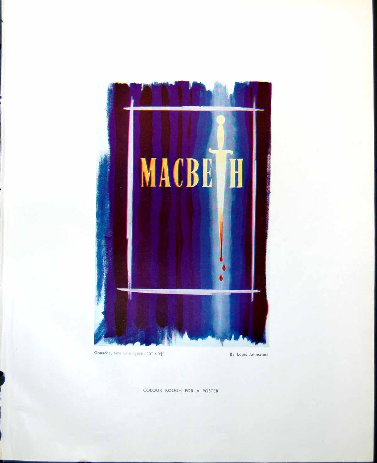 Antique Old Print Macbeth Colour Rough Poster L Johnstone Linden Tree 1948 0