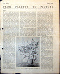 Old Vintage Print Drawing For Flowerpiece Tonal Values Flowers Vase 1948 0 20th