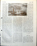 Old Print Beach Sailboats Rowing Editor The Barn Robert Forman Lino 1948 0 20th