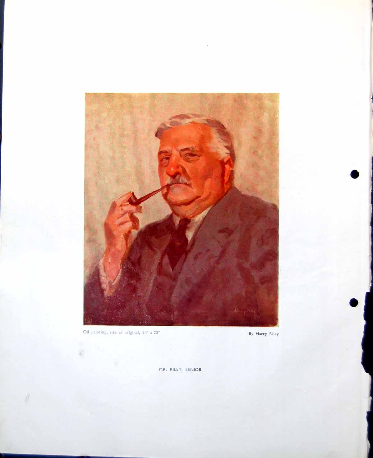 Old Print Mr Riley Senior Harry Quick Study Lady Chair Fs Beaumont 1948 20th